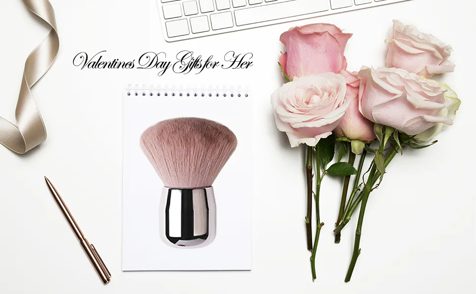 Tenmon Foundation Brush Kabuki Brush Blush Brushes New Concealer Brushes Cosmetic Tool for Valentines Day Gifts (Pink) - Foundation Brush