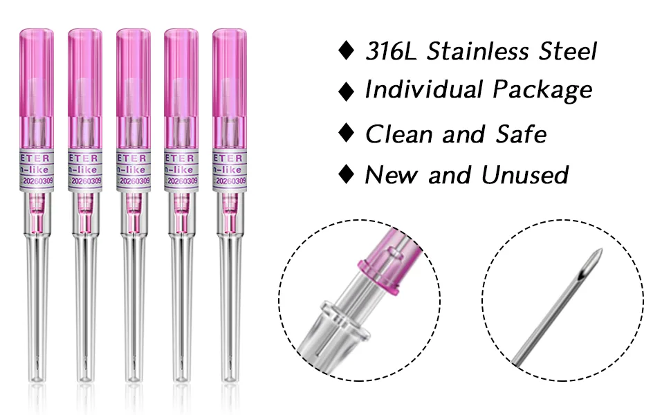 Piercing Needles - Combofix 6pcs 20G Gauge Catheter Piercing Needles IV Catheter Needles for Ear Nose Belly Piercing Disposable Piercing Needles 20G-6Pcs - piercing needles iv catheter needles ear nose belly piercing