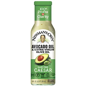 Newman's Own Avocado Oil & Extra Virgin Olive Oil Dairy Free Caesar Dressing, 8 oz (2 Pack) - caesar