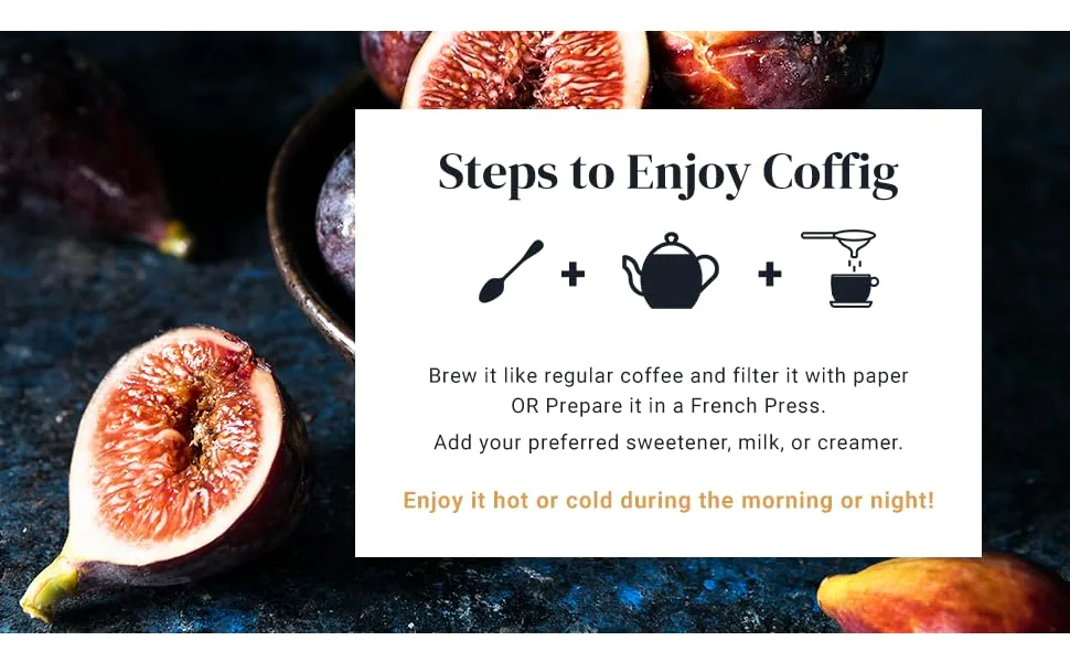 Coffig Original Organic Coffee Alternative, Roasted Fig Beverage, Caffeine-Free Keto Energy Drinks, 1lb. (450g) - coffee substitute instant roasted fig beverage fresh replacement chicory super slim everyday morning