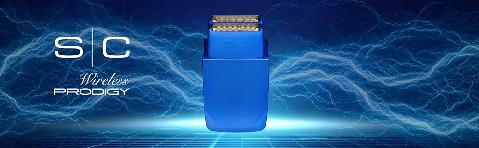 StyleCraft Prodigy Professional Cordless Hypoallergenic Gold Foil Shaver with Cap Matte Metallic Blue - stylecraft wireless prodigy mens foil shaver