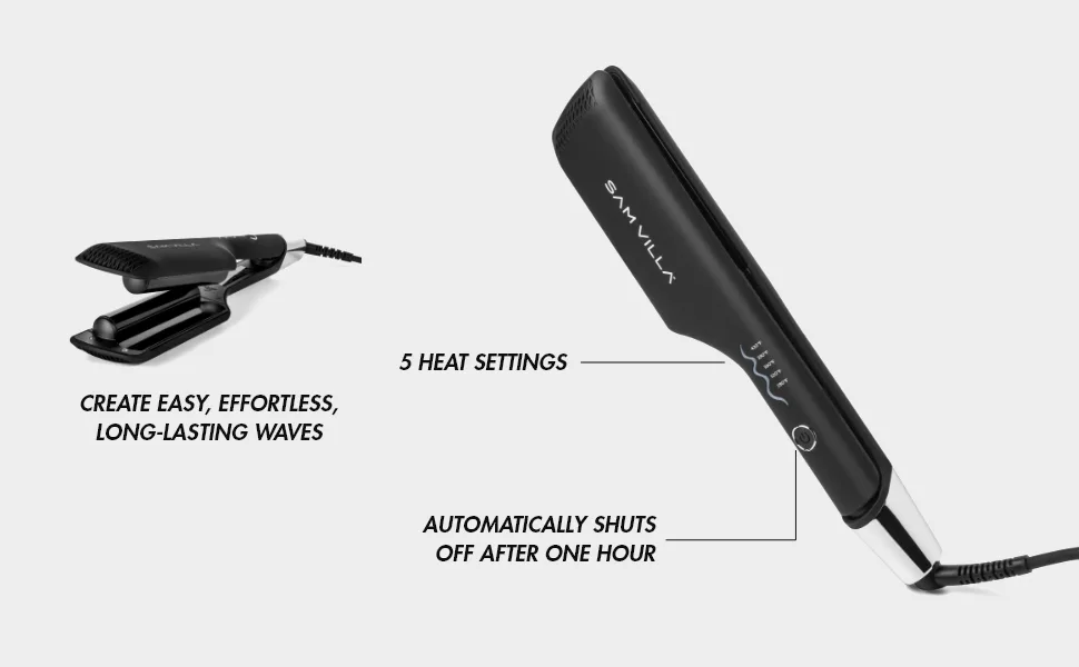 Sam Villa Pro Results Double-Barrel Hair Waver Iron with Variable Temperature Settings - Double Waver Characteristics