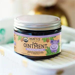 Maty's Organic Multipurpose Baby Ointment - Petroleum-Free Diaper Cream with Coconut & Jojoba Oils - 10 oz - Multipurpose Baby Ointment