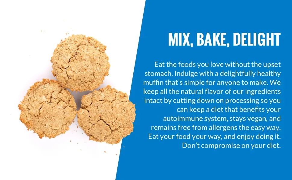AiPeazy - Muffin Mix - Blend of Tigernut, Coconut and Tapioca - Gluten, Egg, Dairy, Grain Free - product information 3