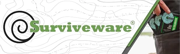 Surviveware Biodegradable Wet Wipes, Face and Body Wipes for Post Workout and Camping, Wipes for Adults, Large Wipes, 15 Count - Surviveware Logo V3