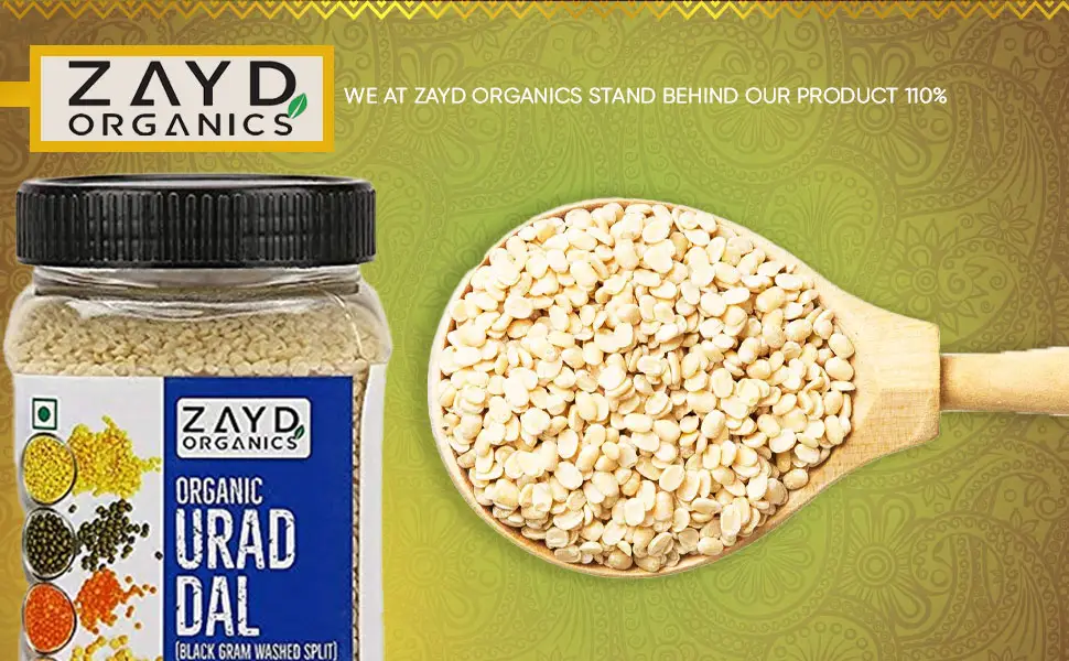 Zayd Organics Urad Dal, Split Matpe Beans, USDA Organic, 1.75lbs (800g) - yrty