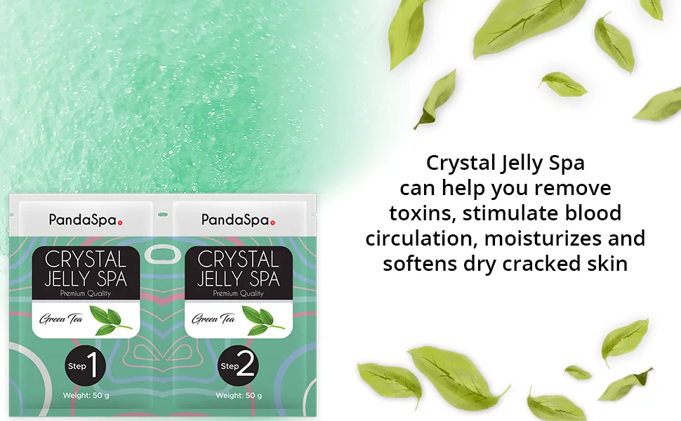 Pandaspa Crystal Jelly for Pedicure Spa Foot Bath Soak and exfoliate tired feet - Green Tea (6 Sets) - product information 3