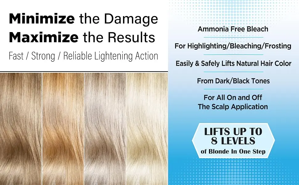 VR Blue Bleaching Hair Powder Extra Strength Lightener & Toner by Cocohoney, Made in Italy (8.75 oz (250 g)) - product information 2