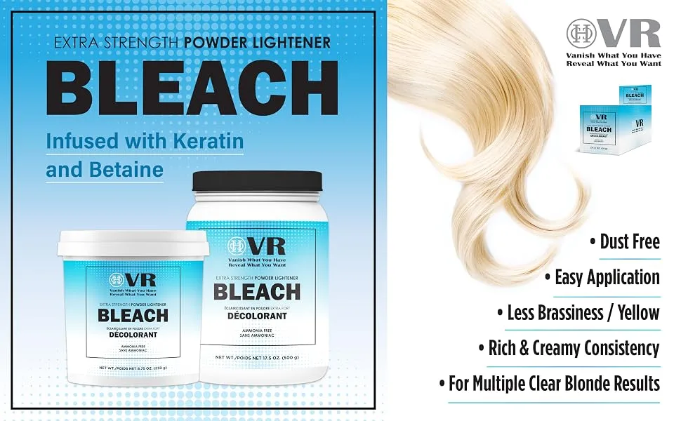 VR Blue Bleaching Hair Powder Extra Strength Lightener & Toner by Cocohoney, Made in Italy (17.5 oz (500 g)) - product information 1