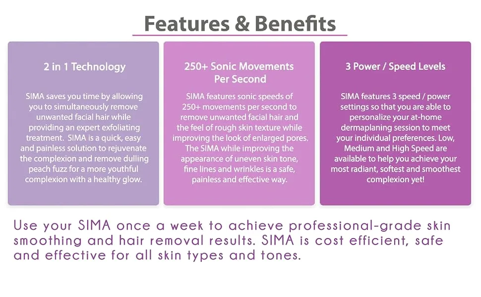 Spa Sciences SIMA Microderm Tips - 1 Coarse and 1 Fine Tip - Compatible with SIMA Sonic Dermaplaning Tool - For All Skin Types - Spa Sciences