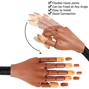 Practice Hand for Acrylic Nails, Professional Nail Practice Hand for Training, Adjustable False Fake Mannequin Hand with 100Pcs Nail Tips, Upgrade DIY Nails Display Manicure Supply - Durable and Flexible Training Hand for Acrylic Nails Practice