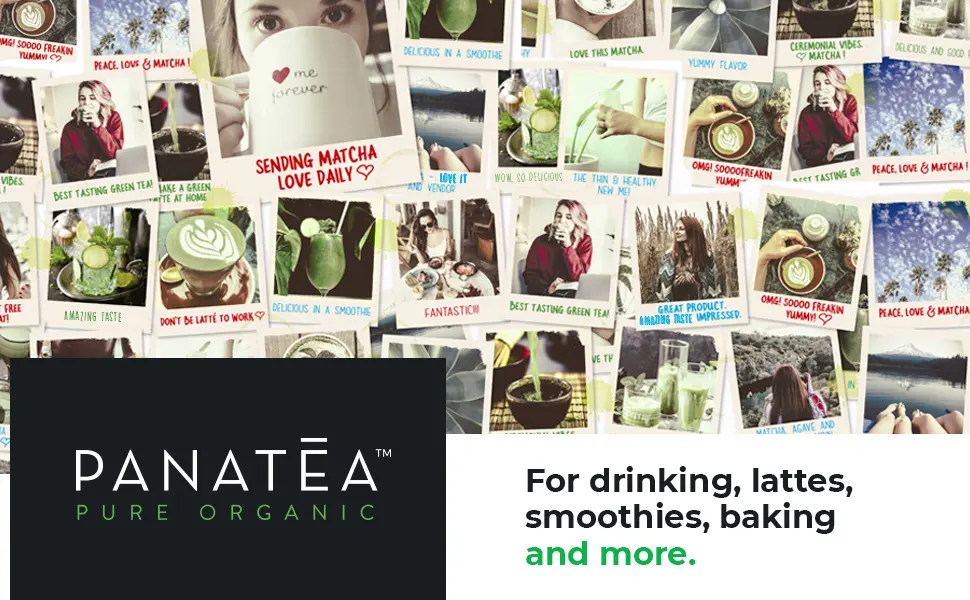 PANATEA Certified Organic Matcha Green Tea Powder | 1 LB 100% Pure Premium Culinary Grade Matcha | Lattes, Smoothies, Baking |16 Oz Tin - Matcha, Green Tea, Panata