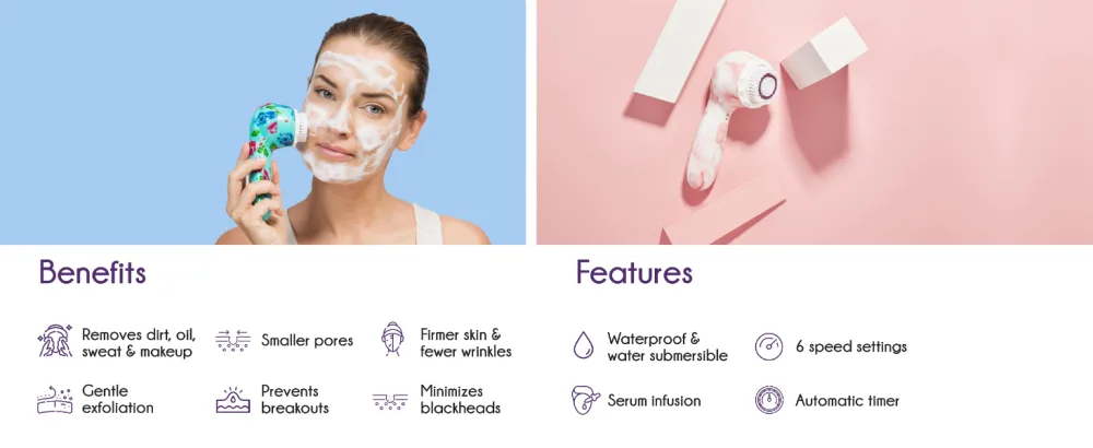 Michael Todd Beauty - Soniclear  Facial Cleansing Brush System - 3-Speed Powered Exfoliating Face Brush - soniclear