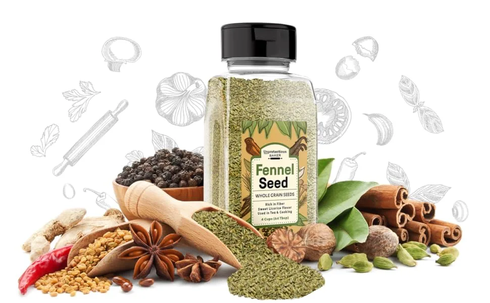 Fennel Seeds By Unpretentious Baker, (4 Cups) Teas & Cooking, Delicious Sweet Licorice Flavor 1 Count (Pack of 1) - product information 2