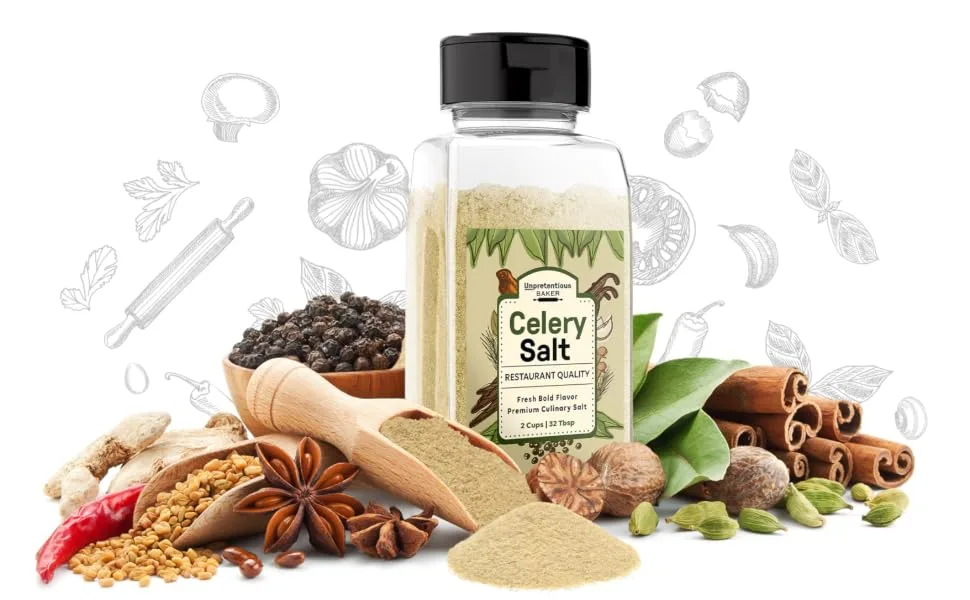 Celery Salt By Unpretentious Baker (2 Cups), Restaurant Quality, Traditional Seasoning, Bold Fresh Flavor 1 Count (Pack of 1) - product information 2