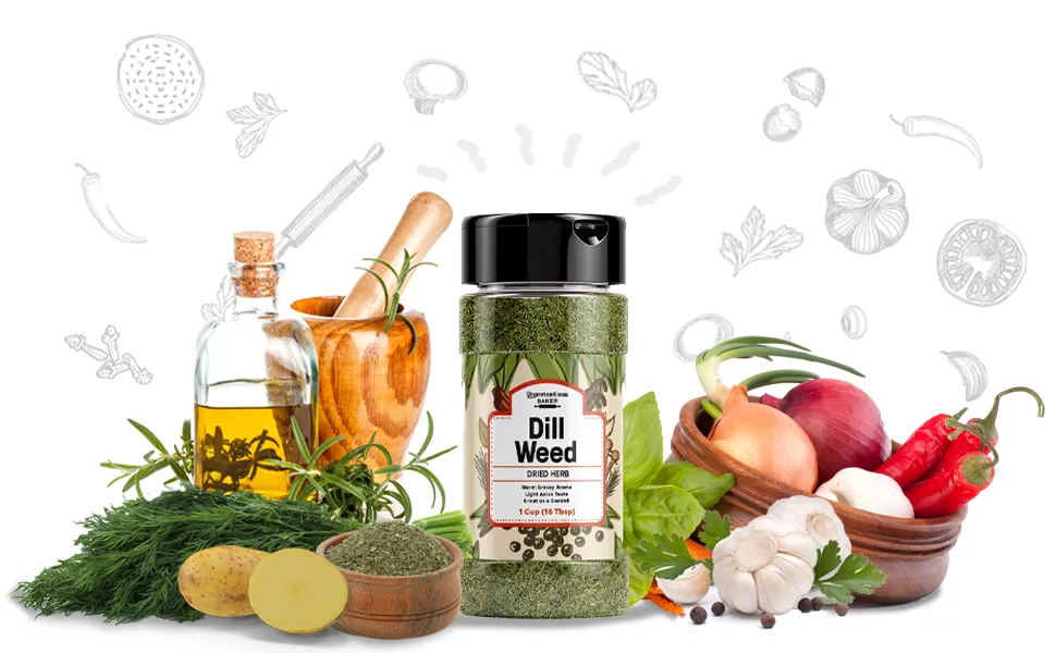 Dill Weed By Unpretentious Baker, 1 Cup, Light Anise Taste, Garnish - product information 2
