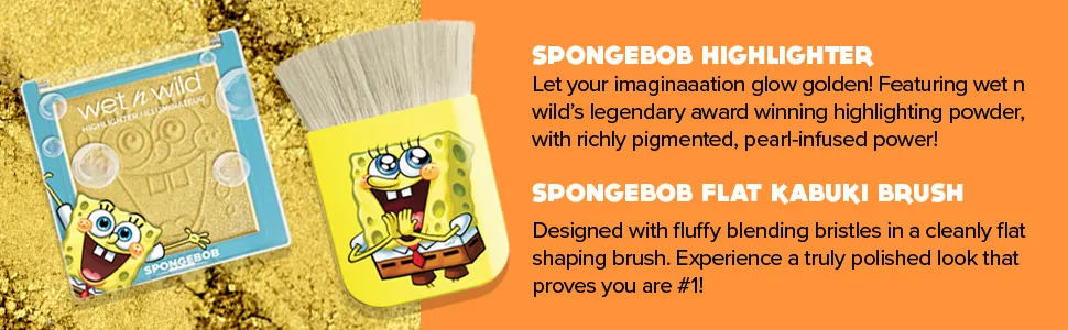 Wet n Wild 1114237, Round Kabuki Brush SpongeBob Squarepants Makeup Tools Cheeks Round Foundation Brush, Sandy - unspecified