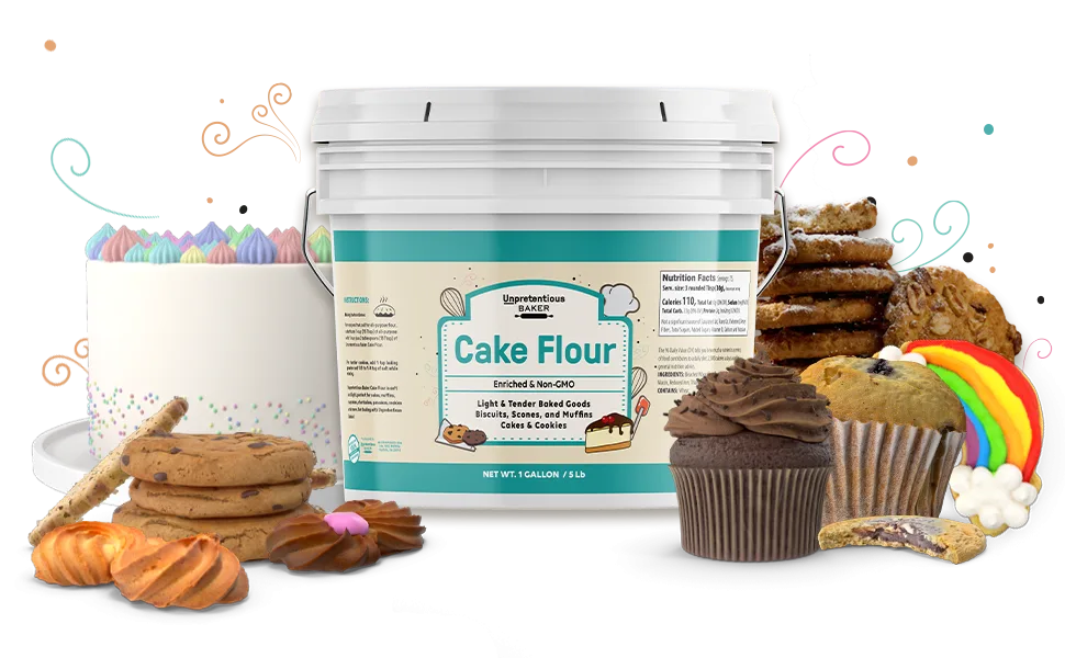 Cake Flour By Unpretentious Baker, 1 Gallon, Great For Cakes, Biscuits, Scones, Muffins - product information 2