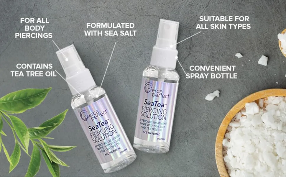 SeaTea Aftercare Ocean H2O Salt Spray, Saline Solution for Piercings, 1.7 Ounces (Pack of 2) - product information 6