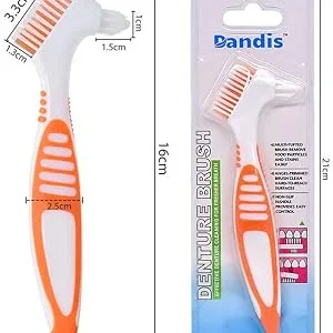 Chargenyang 3 Pack Denture Cleaning Brush Set Hard Denture Toothbrush Portable Denture Toothbrush Cleaning Brush Double Sided Denture Brush for Denture Care - product information 6