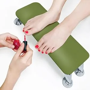 Big Nail Arm Rest Cushion for Fingernails Toenails Use, Professional Nail Table Armrest Manicure Hand Pillow Nail Tech Use, Microfiber Leather Material (Green) - product information 2