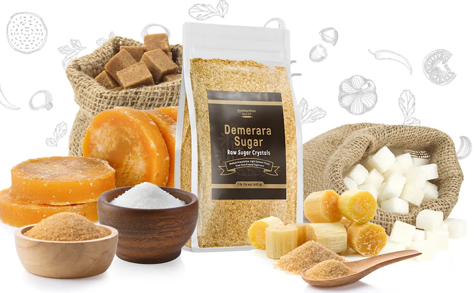 Demerara Sugar By Unpretentious Baker, Raw First-Pressed Sugarcane Crystals For Drinks & Baking (1 Pound) 1 Pound (Pack of 1) - product information 2