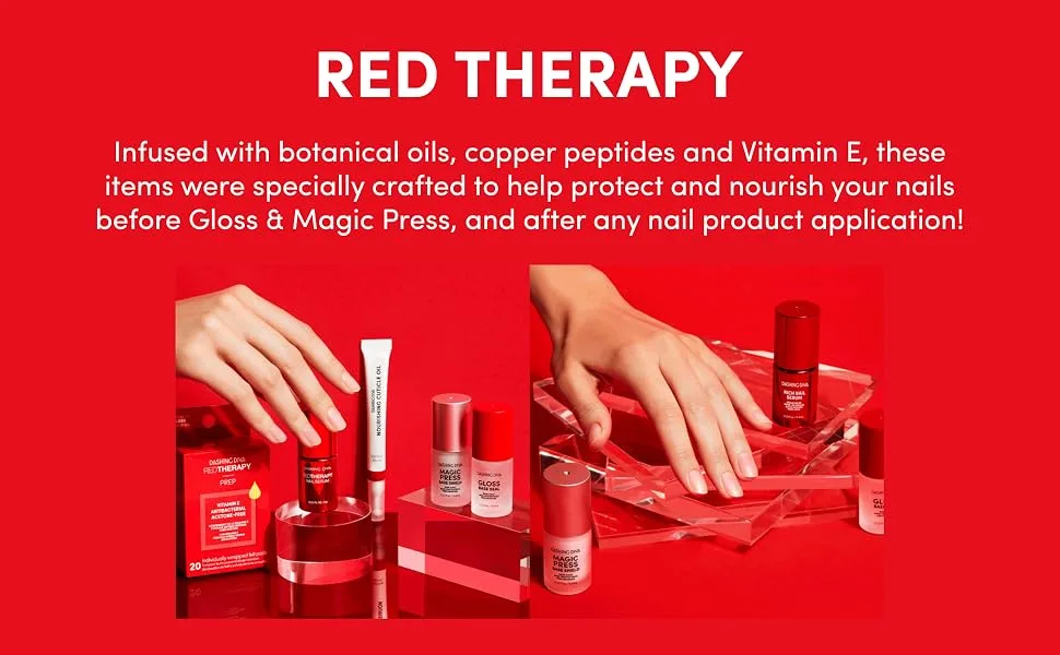 Dashing Diva Red Therapy Gloss Base Seal - Protective Base Coat for Gel Nail Strips - Hydrates, Nourishes, Protects Natural Nail - 0.23 Fl Oz - dashing diva