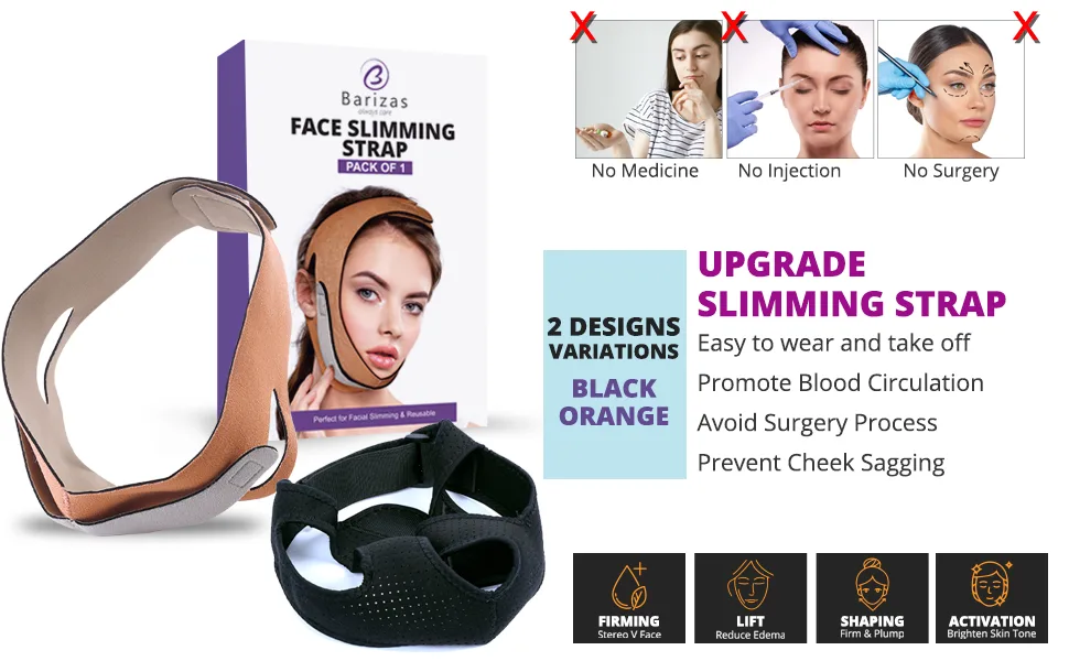 Face Slimming Strap Reusable Double Chin Reducer Adjustable Antiaging Face Lift Extra Grip Anti-wrinkle Face Slimmer V Line Face Lifting Mask Chin Strap - Black - chin mask,vline face lifting mask,face shaper,double chin reducer strap,chin slimming strap,face bra