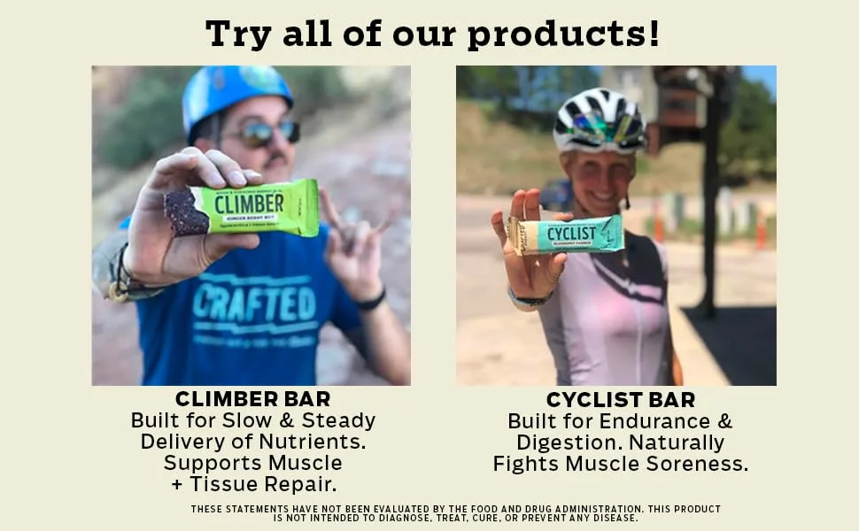 CRAFTED Runner Functional Energy Bar - Cherry Walnut - | Natural Clean Label Ingredients Plant Based, Easy to Digest, Clean Ingredient Energy Bars | Pack of 12 52g Bars - Try all of our products!