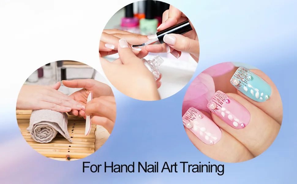 Practice Hand for Acrylic Nails Mannequin Hands for Nails Practice Flexible Adjustable False Fake Nail Training Mannequin Hand Model (3 finger brown) 3 Count (Pack of 1) - Nail Practice