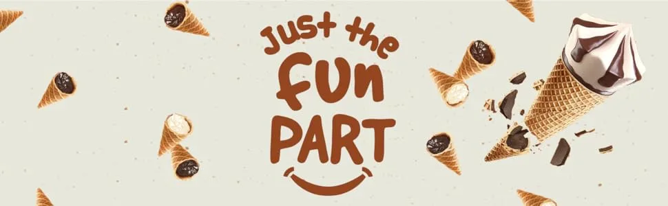 Just The Fun Part, Bite-Size Crispy Mini Waffle Cones with Premium Belgian Chocolate, Great for Snacks, Dessert, Grab & Go - Kosher, Milk Chocolate (Pack of 6) - product information 12