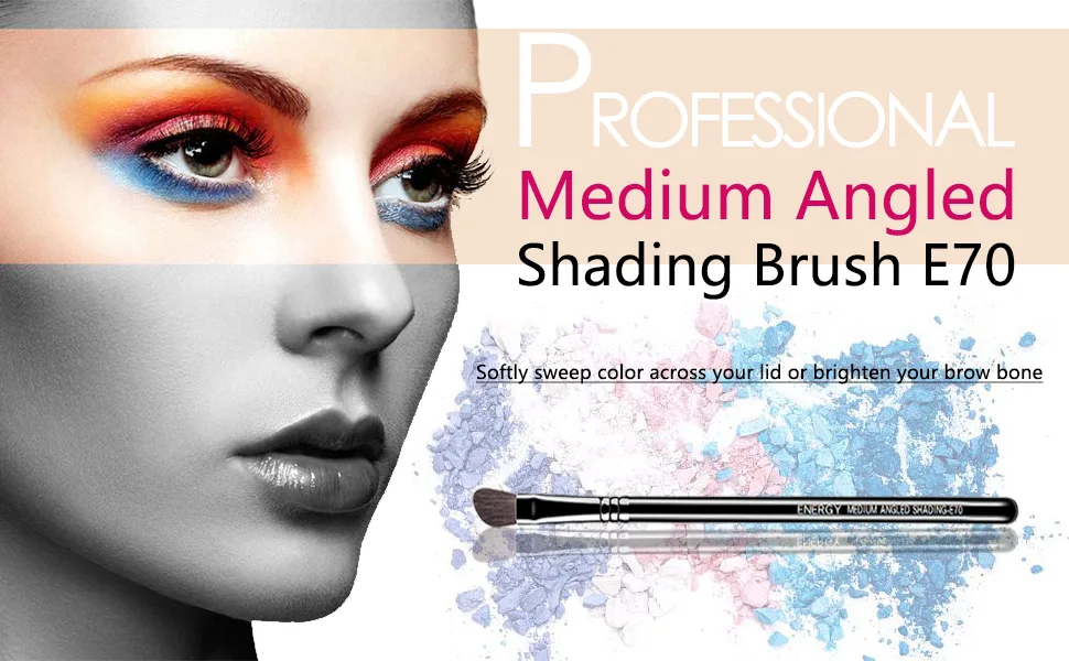 Angled Shading Eyeshadow Makeup Brush - Eye Brow Bone Highlighter, Small Soft Natural Bristle Slanted Angle Eye Makeup Brush for Highlighting Eyebrows, Shading, Blending Shadow Color in Crease - angled shader brush