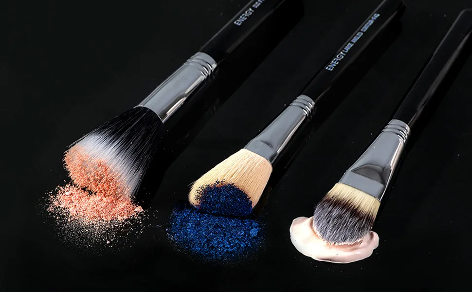 Angled Shading Eyeshadow Makeup Brush - Eye Brow Bone Highlighter, Small Soft Natural Bristle Slanted Angle Eye Makeup Brush for Highlighting Eyebrows, Shading, Blending Shadow Color in Crease - ENERGY MAKEUP BRUSHES