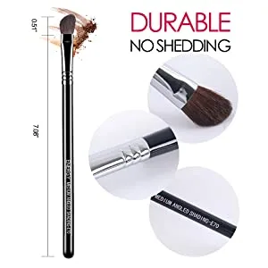 Angled Shading Eyeshadow Makeup Brush - Eye Brow Bone Highlighter, Small Soft Natural Bristle Slanted Angle Eye Makeup Brush for Highlighting Eyebrows, Shading, Blending Shadow Color in Crease - eyeshadow brush