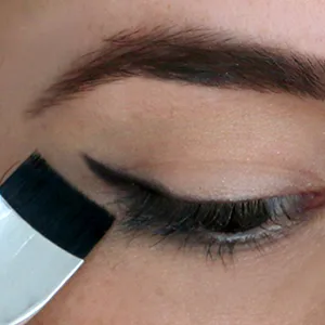 The Arc Brush | Dual Ended | C Shape and Angled Brush| Expert Easy Application | Cruelty-Free - arc brush stamping onto outer edge of eye