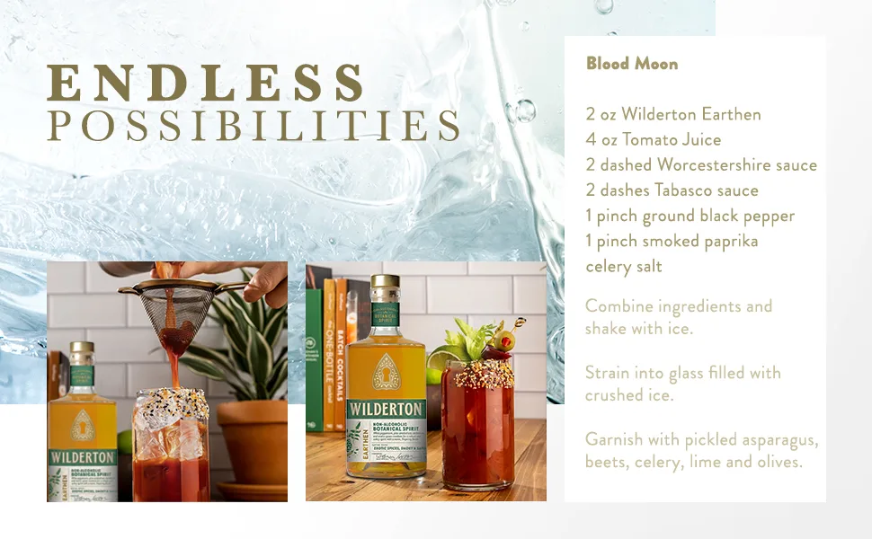 Wilderton Earthen Non Alcoholic Spirits - Botanical Spirit with Spice, Wood, and Smoke Notes - Zero Proof Alcohol Free Drinks - 25.4 fl oz - botanical gin alcohol free vodka alternative alcohol free gin alcohol free fruit flavors