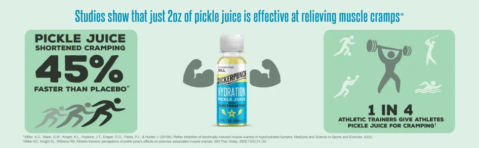 SuckerPunch Portable Hydration 2oz Pickle Shot | Calcium, Magnesium, Potassium | Electrolyte Drink | Invigorating Dill Juice | 12-count | Non-GMO - Pickle Juice Benefits