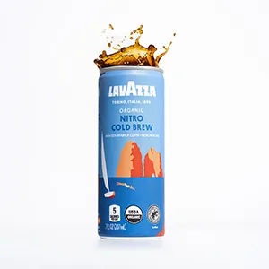 Lavazza medium roast Organic Nitro Cold Brew Coffee, (Pack of 4 Cans / 7 Fluid Ounce Each) Nitro Cold Brew 8 Fl Oz (Pack of 4) - Cold Brew Nitro