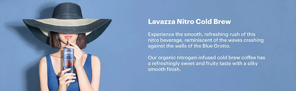 Lavazza medium roast Organic Nitro Cold Brew Coffee, (Pack of 4 Cans / 7 Fluid Ounce Each) Nitro Cold Brew 8 Fl Oz (Pack of 4) - Lavazza Nitro Cold Brew