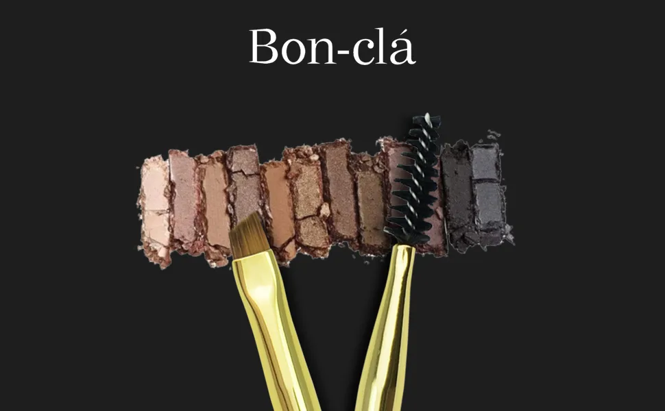 Bon-cl Magic Double Ended Angled Eyeliner Brush & Spoolie - Angled Brow Brush, Suitable for Gel, Liquid, Eyelashes, Eyebrows, Professional Makeup Tools - Brow Magic