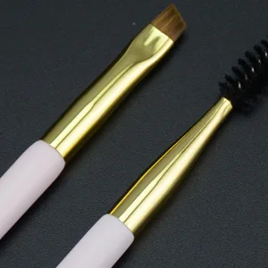 Bon-cl Magic Double Ended Angled Eyeliner Brush & Spoolie - Angled Brow Brush, Suitable for Gel, Liquid, Eyelashes, Eyebrows, Professional Makeup Tools - Brow Magic