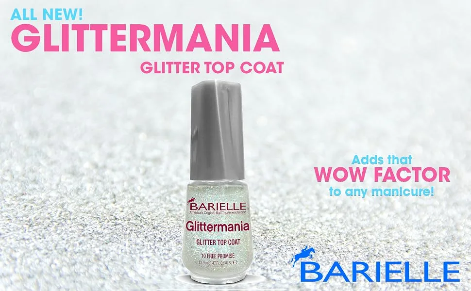 BARIELLE GLITTERMANIA Glitter Top Coat for Nails .47 oz. - Glittermania