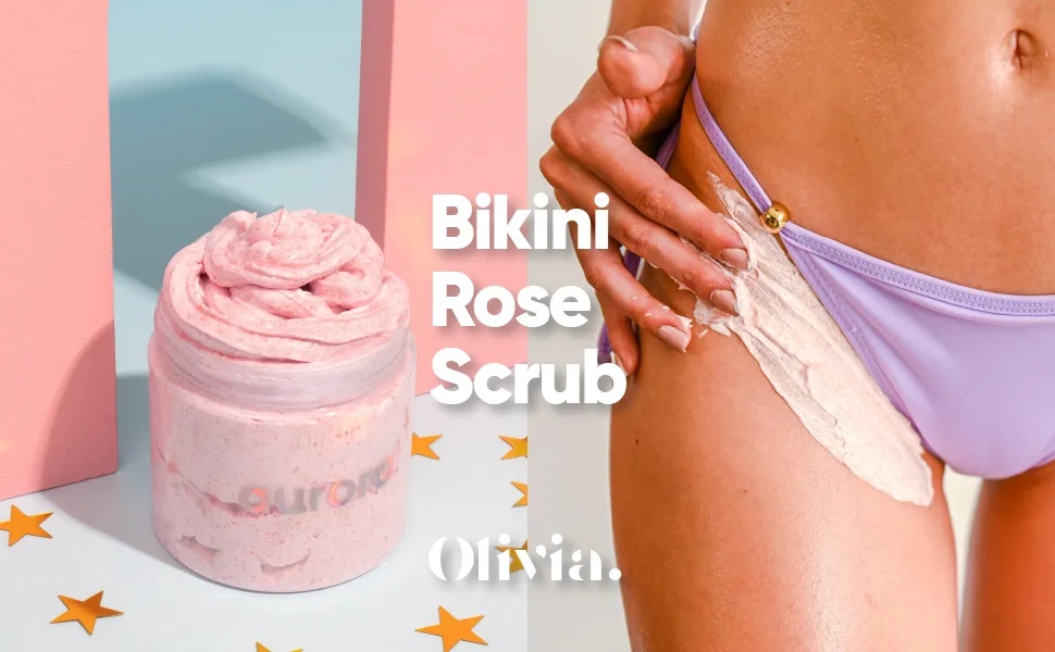 Olivia Aurora Intimate Bikini Preshave Exfoliating Scrub - Bikini Line Pre Shaving Skin Smoothing Polish, Prevent and Smooth Ingrown Hairs. 8 Fl Oz - BIKINI