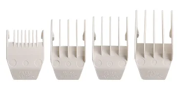 Professional Peanut Clipper Guards - 4-Piece Clipper Guides For Wahl Peanut, Trimmer Cutting Guides Set - Competible with Peanut Blade, White - Wahl peanut