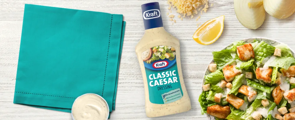 Kraft Deluxe Bold Caesar Salad Dressing (16 oz Bottle) - Kraft Classic Caesar Dressing