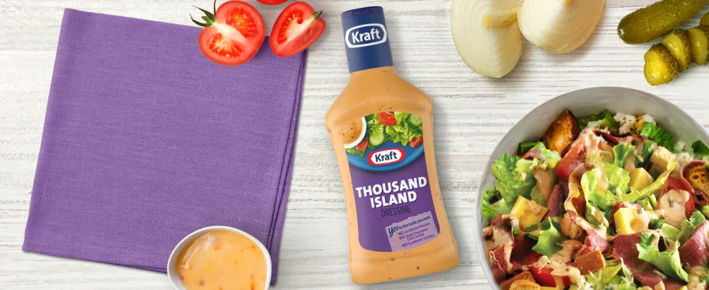 Kraft Deluxe Bold Caesar Salad Dressing (16 oz Bottle) - Kraft Thousand Island Dressing