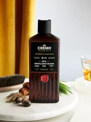 Cremo Distillers Blend Reserve Collection Barber Grade 2-in-1 Shampoo & Conditioner, 16 Oz (2-Pack) - Distillers Blend