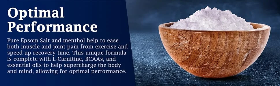 Dr Teal's Pure Epsom Salt, Performance Soak with Menthol, L-Carnitine, & BCAAs, 4 lbs - Dr teals optimal performance salt