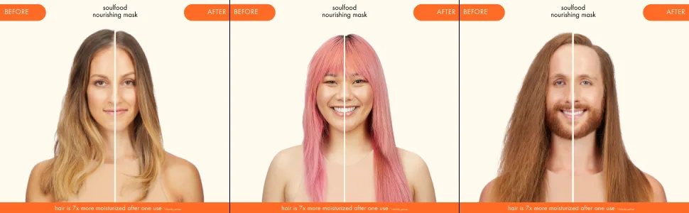 Soulfood Nourishing Mask 100ml - Soulfood - before & after