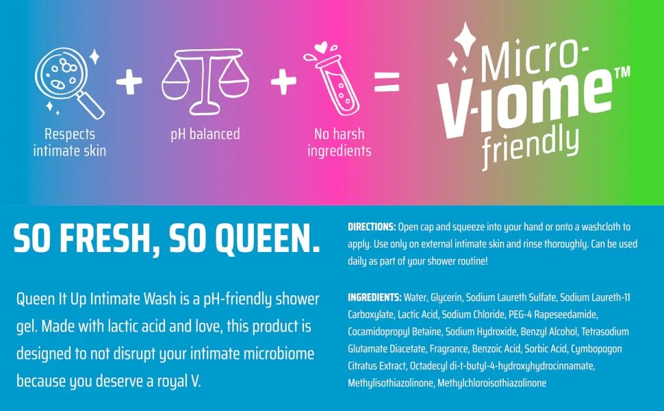 QUEEN V Queen it Up - V Intimate Wash, 6.76 oz.(Pack of 2) - so fresh so queen